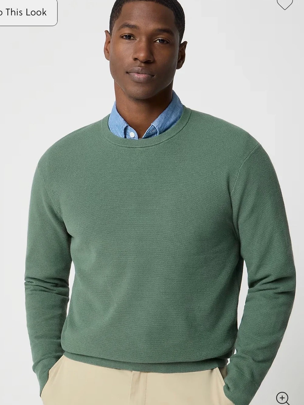J Crew Men's Crewneck Sweater Thermal in Sage Green